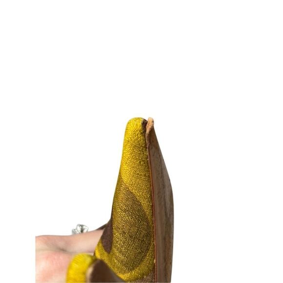 Miu Miu Women's Printed Fabric Pointed Heels EU 36.5 US 6.5 Yellow Brown - Picture 9 of 10